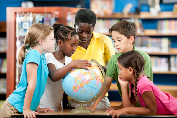 studying the globe